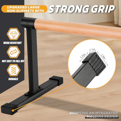 Wooden Parallel Bars 20" Length 12" Height,Dip Bar with Thick Beech Handles, Push-up stands for Handstand, L-Sit, Gymnastics, Strength Training Home Gym,Anti-slip Mats, Easy to Install,700lbs