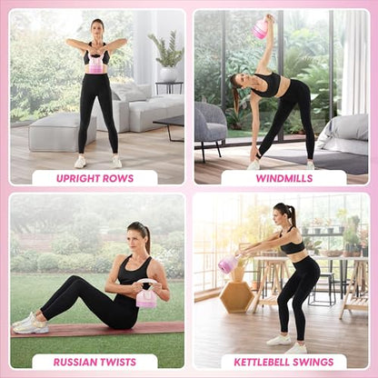 Yes4All Kettlebell Sets - Adjustable Kettlebell Set for Strength Training - Kettlebells Adjustable Weight for Versatile Workouts - color: C. Pink, style: B. Pair/Combo