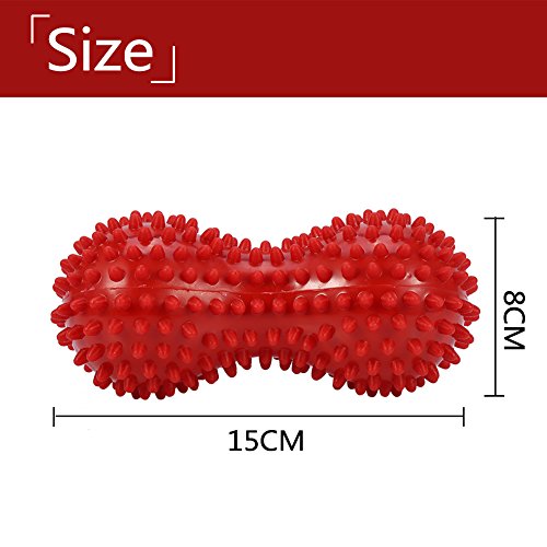 Spiky Massage Ball Peanut Massager Ball Fitness Exercise Mobility Peanut Ball Pain Muscle Steess Foot Myofascial Relief for Plantar Fasciitis Heel Foot Arch Pain () - color: Pink