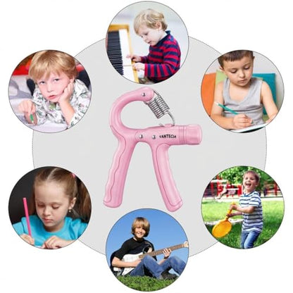Hand Grip Strengthener for Kids and Youth, Adjustable Resistance Hand Gripper 11-45Lbs, Hand Grips for Strength Training, Stress Relief Grip - color: Pink-2 pack