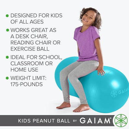 Gaiam Kids Peanut Ball Chair, Flexible Seating for Classroom - color: Teal
