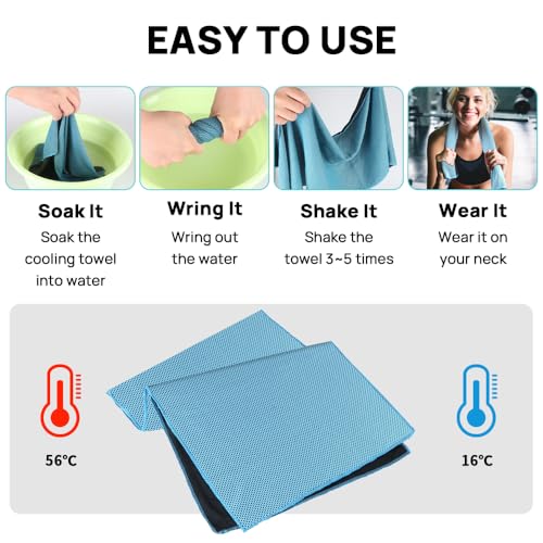 JBM Cooling Towel 40” X 12” Ice Towel Quick Dry Breathable Soft Microfiber Towels for Sports, Camping, Beach, and Outdoor Activities (Teal) - color: Teal