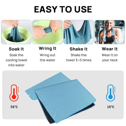 JBM Cooling Towel 40” X 12” Ice Towel Quick Dry Breathable Soft Microfiber Towels for Sports, Camping, Beach, and Outdoor Activities (Teal) - color: Teal