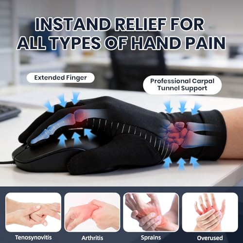 Big Mango 2 Pairs Copper Arthritis Gloves, Compression Gloves for Women Men Relieve Pain from Rheumatoid Arthritis, Carpal Tunnel, Swelling, Everyday Hands Support (Open Finger + Full Finger, Small) - color: Open Finger (1 Pair) & Full Finger (1 Pair), si