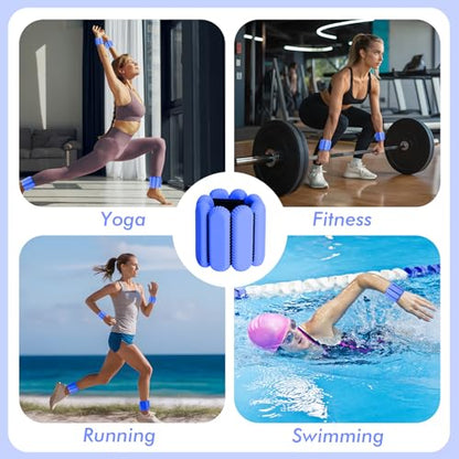 Wrist Ankle Weights for Women, Adjustable Ankle Weights Strength Training Silicone Bracelets Workout Wrist Ankle Weights for Men Women Yoga Running Dance Ankle Arm Leg Weights (2lb)