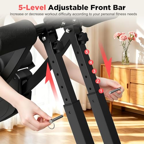 RELIFE REBUILD YOUR LIFE Dual Track Ab Machine, Foldable Abdominal Workout Trainer, Independent Ab Workout Equipment for Home Gym, Core Strength Training Gear Max Load 440 LBS