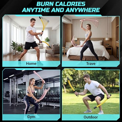 Cordless Battle Ropes for Home Gym & Apartment-Portable Ropeless Battle Ropes for Strength Training, HIIT & Full Body Exercise Includes Workout Guide & Storage Bag