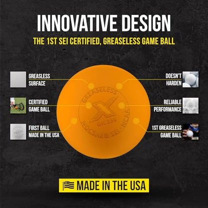 PEARL X Greaseless Lacrosse Balls by Guardian Innovations - Official Ball of NCAA Championships - Meets NOCSAE Standards and SEI/NCAA Certified