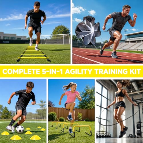 Agility Ladder, Soccer Football Training Equipment Agility & Speed Training - color: Yellow