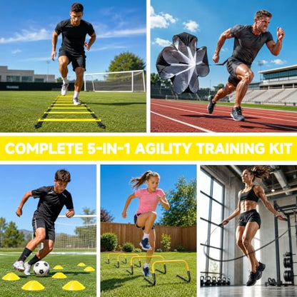 Agility Ladder, Soccer Football Training Equipment Agility & Speed Training - color: Yellow