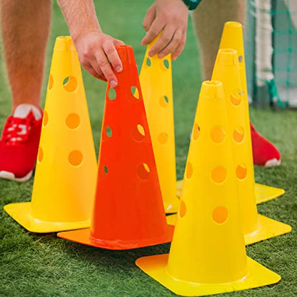 Bramble - Speed Agility Training Hurdles Set with 3 Height Levels, 12 Cones 15" & 6 Training Poles 40", Exercise Jumping Hurdles for Kids, Football Agility Poles, Dog Training Agility Equipment