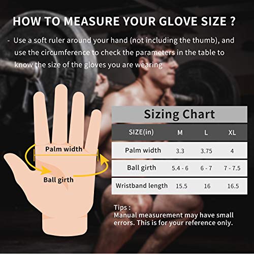 Gym Gloves for Men Women, Padded Weightlifting Wrist Wrap Workout Exercise Glove