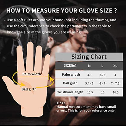 Gym Gloves for Men Women, Padded Weightlifting Wrist Wrap Workout Exercise Glove