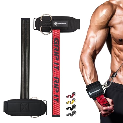 Double-Side Anti-Slip PERYOLYF Lifting Straps with D Ring - Adjustable Gym Straps for Deadlifts, Weightlifting & Cable Machine - Thick Wrist Support for Men & Women