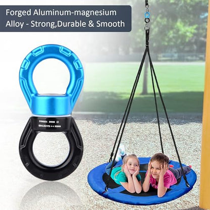 Swing Swivel 35KN Breaking Strength 360° Rotator Safety Rotational Device Hanging Accessory for Rock Climbing, Hanging Hammock, Web Tree Swing, Aerial Dance, Children's Swing Spinner Hanger