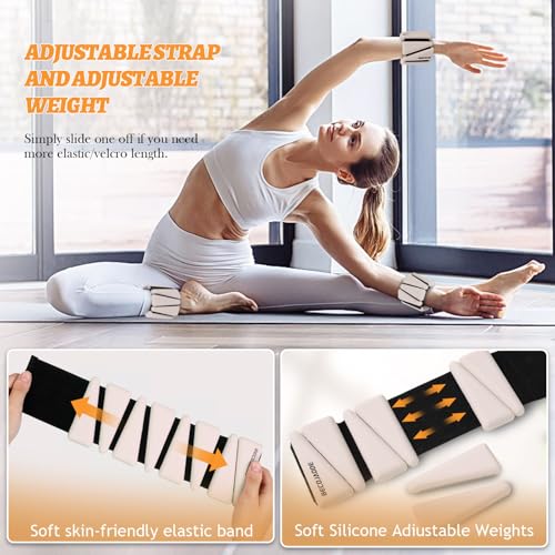 Ankle Weights Set of 2 (1 lb/2 lb/3 lb Each) Adjustable Wrist Weights for Women Men Wearable Arm Leg Weight for Pilates, Running, Walking, Workout, Yoga