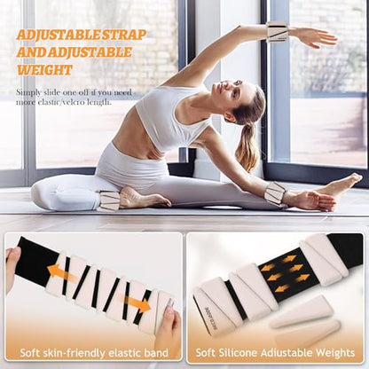 Ankle Weights Set of 2 (1 lb/2 lb/3 lb Each) Adjustable Wrist Weights for Women Men Wearable Arm Leg Weight for Pilates, Running, Walking, Workout, Yoga