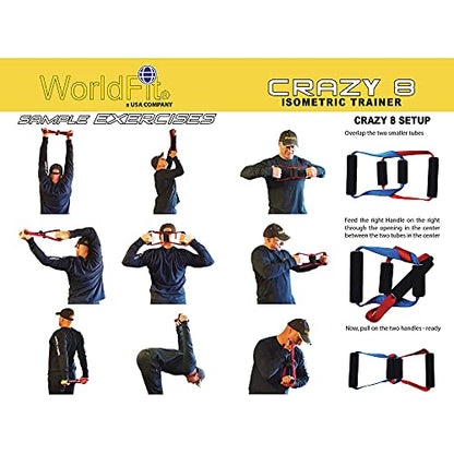 WorldFit Crazy-8 Pull-Up Grips and ISO Trainer for Door in Home, Office and Hotel, Portable Gym in a Bag (Black)