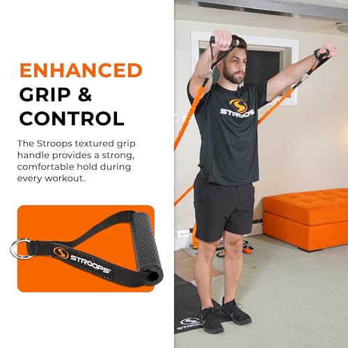 Textured Grip Handle - Comfortable, Non-Slip Gym Cable Attachments | Replacement Handle for Slastix Resistance Bands and Upper Body Workouts
