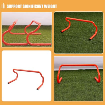 Didiseaon 3pcs Detachable Speed Hurdles Set for Agility and Balance Training, Orange Lightweight Plastic Track and Field Equipment for Soccer Basketball Football