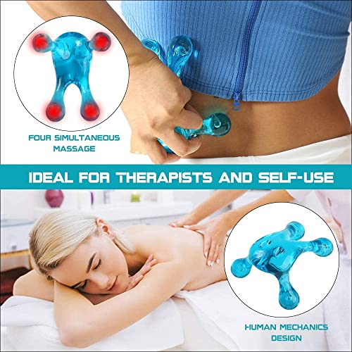 Palm Massage Tool - Handheld Four-Point Deep Tissue Massager for Trigger Point, Neck Back Shoulder Pain Relief, Self Massage Between Shoulder Blades, No Therapist Needed