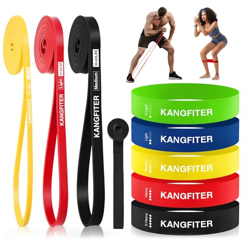 Resistance Bands for Working Out, Pull Up Bands for Men Women, Thick Heavy Resistance Band Set with Door Anchor, Elastic Exercise Bands for Body Stretching, Physical Therapy, Home Workouts