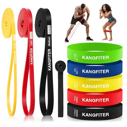 Resistance Bands for Working Out, Pull Up Bands for Men Women, Thick Heavy Resistance Band Set with Door Anchor, Elastic Exercise Bands for Body Stretching, Physical Therapy, Home Workouts