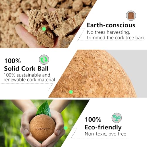 Cork Massage Ball, Cork Myofascial Release Ball, Yoga Therapy Ball for Trigger Point Therapy, Muscle Knots, Deep Tissue Relief, 3 Inch - size: 3 Inch(No Bag)
