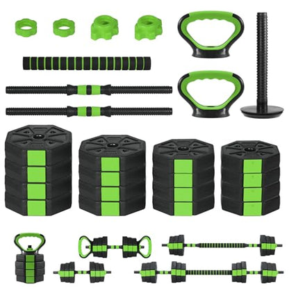 Garvee Adjustable Dumbbell Set, 44/66/88Lbs Free Weight Set with Connector, 4 in 1 Gym Set Used as Kettlebell, Dumbbell, Push up Stand, Weight Plate, Home Gym Weight Dumbbells Set, Fitness Exercises