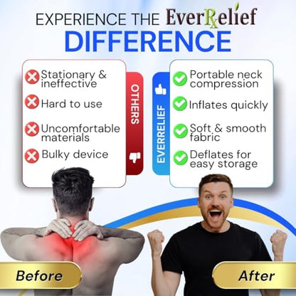 Cervical Traction Device – Inflatable & Adjustable Neck Stretcher Pillow for Instant Neck Traction Pain Relief – Neck Decompression Devices for Home Use