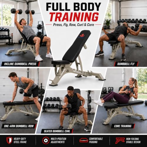Adjustable Weight Bench 1300 lb Capacity, 40-Position Workout Bench with 10 Backrest & 4 Seat Angles, Heavy Duty Strength Training Bench for Home Gym, Garage Gym, Incline Flat Dumbbell Workouts (Light Green)
