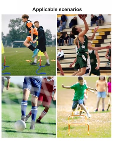 5Pcs Speed Hurdles,Plastic Foldable Track Obstacle Training Set,Multi-Sports Equipment for Soccer Football or Plyometric Training