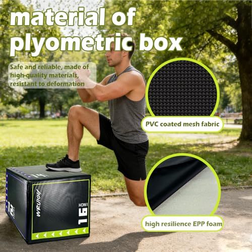 3-in-1 Exercise Box Jump Adjustable Heights Foam Box Jumps for Home Gym Step-Ups Training