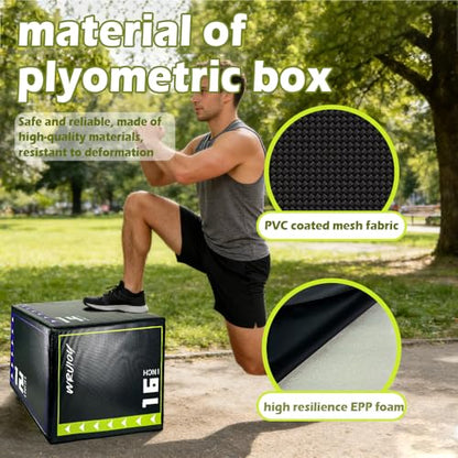 3-in-1 Exercise Box Jump Adjustable Heights Foam Box Jumps for Home Gym Step-Ups Training