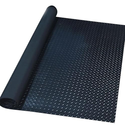 Anti-Slip Rubber Diamond Floor Mat - Durable, Non-Skid, Waterproof Floor Protection for Home, Gym, Garage, and Vehicles - 2.5 mm x 4 ft x 10 ft Rolls - Black (4x10 FT) - size: 118"L x 47.2"W x 0.1"Th