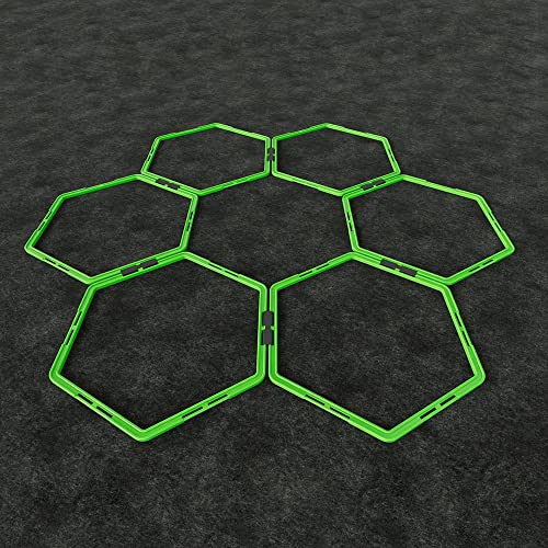 Power Systems Hex Agility Rings, Ladder, Hurdle Set All in One - Use Indoors or Outdoors for Speed & Skill Training