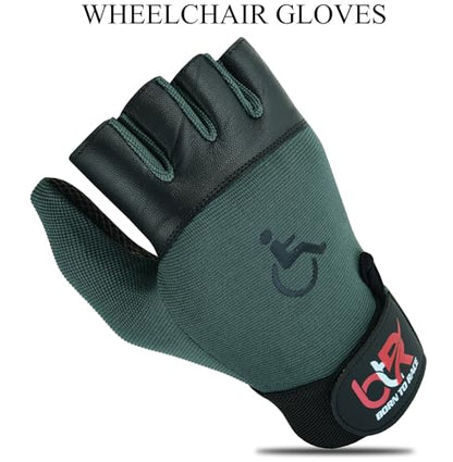 BTR Wheelchair Gloves for Men and Women | Mobility and Disability Gloves with Breathable, Lightweight Design, Non-Slip Grip, and Padded Palm Protection - color: Black, size: Small
