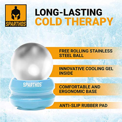 Sparthos Cold Ice Massage Roller Ball, Cryosphere Massager -Blue-54mm - color: Denim Blue, style: 54mm (Pack of 1)