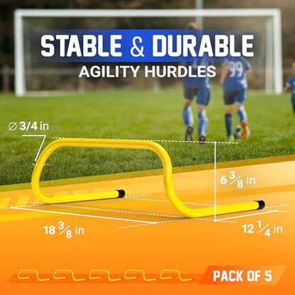 Yes4All Agility Speed Training Agility Hurdles for Athletes - 5 Pack - Speed and Agility Training Equipment for Soccer Basketball Football Hurdle Training