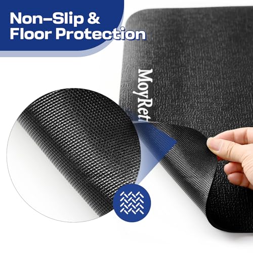 MoyRetty Non-Slip Workout Mat for Under Desk Elliptical(23.6x15.7 inches), Ellipse Leg Exerciser Machine Mat, Suitable for Electric Seated Foot Pedal Exerciser, Stability and Floor Protection