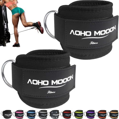 Comfortable Adjustable Ankle Straps for Cable Machines Women, Gym Workout Leg Strap, Glute Cuff, Ankle Cuffs for Glute Workouts, Foot Straps for Kickback, One Size Fit All