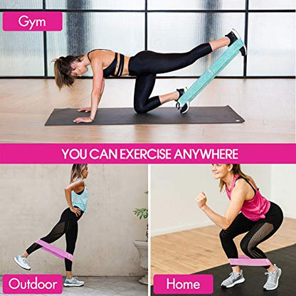 Resistance Bands, Fabric Workout Bands for Women & Men, Cloth Booty Resistance Loop Bands, Thick Squat Bands for Butt/Legs/Thigh/Hip/Glute Excersing - color: Pink/green/purple