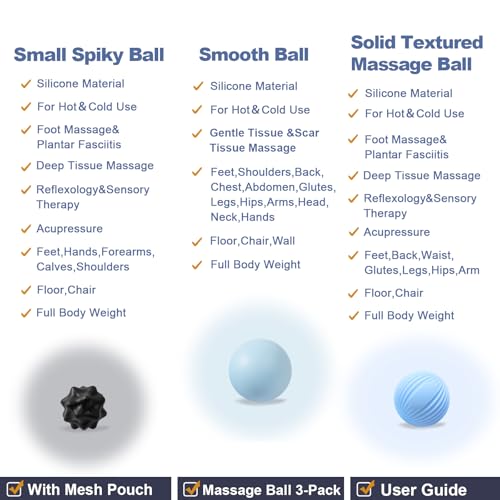 Silicone Lacrosse Ball Set for Deep Tissue & Trigger Points - style: Silicone Smooth Lacrosse Ball Set