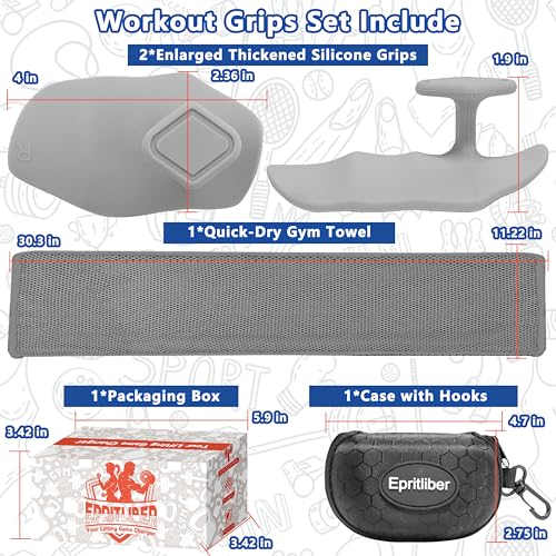 Large Anti-Slip Gym Workout Grips for WeightLifting,Silicone Hand Protector - color: Gray