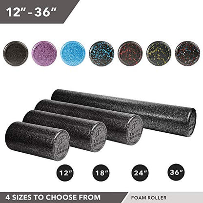 High-Density Foam Roller - color: Solid Blue, size: 36"