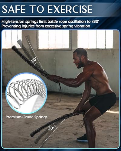 Ropeless Battle Ropes, Cordless Battle Ropes Workout for Home Gym, Heavy Duty Weighted Wireless Rope Lightweight Device HIIT, Portable Training Flow Rope, Battle Rope Sticks for Men & Women