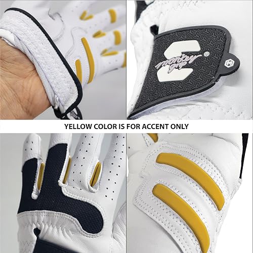 Golf Glove Bearing Capacity Non Slip No Slice pad Premium Leather Power Pad Left Hand, MAN-Small, White - size: Man L_Left Hand