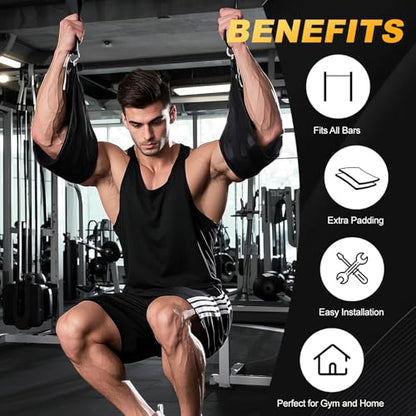Ab Straps for Pull Up Bar: Hanging Ab Abdominal Sling Straps for Pull up Arm Workout Support for Knee and Leg Raises Training Gym & Home