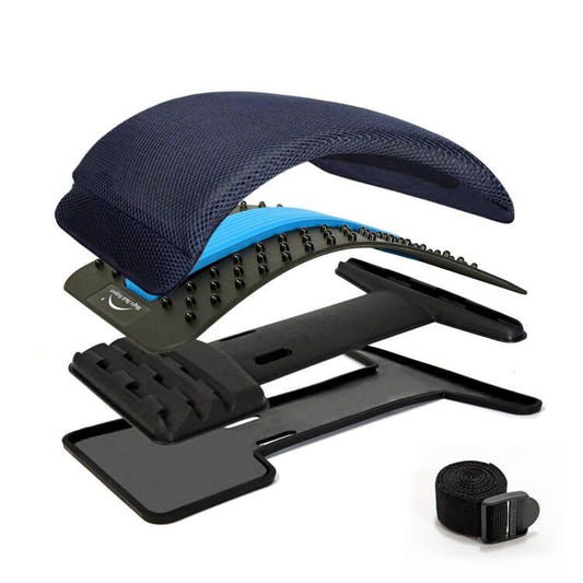 Multi-Level Back Stretcher Device, Lumbar Back Stretching Device, Memory Foam Lumbar Pillow Back Pain Support for Office Chair and Pain Relief - color: Multicolor
