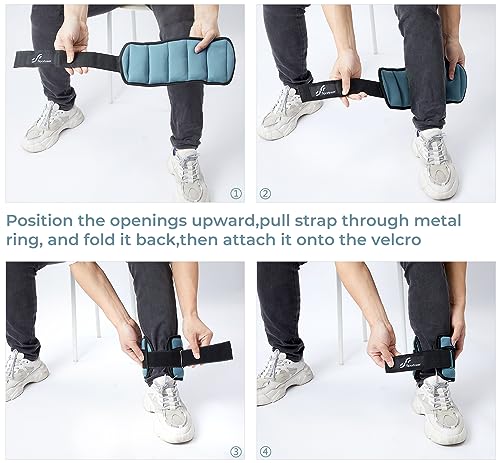 Sportneer Adjustable Ankle Weights for Women and Men 7 lbs/Pair Adjustable Leg Weights with Secure Straps, Strength Training Weighted for Yoga, Walking, Running, Aerobics, Gym, Physical Therapy